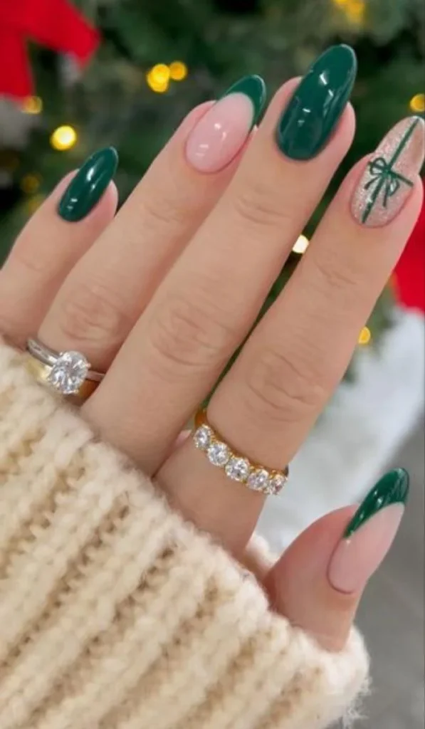 Festive Details That Make These 17 Christmas Tree Nails So Charming 2 Classic Green Christmas Tree Nails