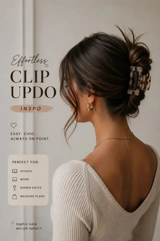 18 Church Hairstyles Ideas That Look Classy, Cute, and Effortlessly Put Together 14 Claw Clip French Twist 1