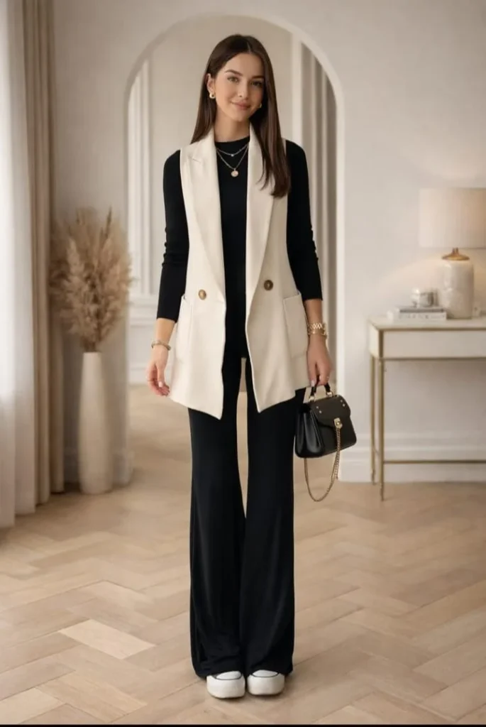 Your Cozy Season Style Guide: 16 Plus Size Outfits for Fall 11 Collarless Blazer With a Knit Tank