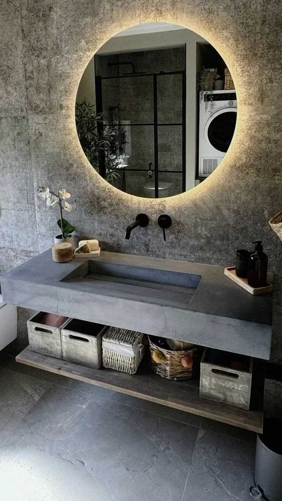 18 Bathroom Vanity Ideas That Are Giving “Pinterest Dream Home” Energy in 2026 15 Concrete Vanity