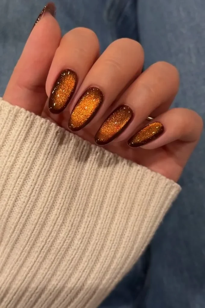 Fall Gets a Little More Magical With These 14 Fall Cat Eye Nails 10 Copper Cat Eye Nails