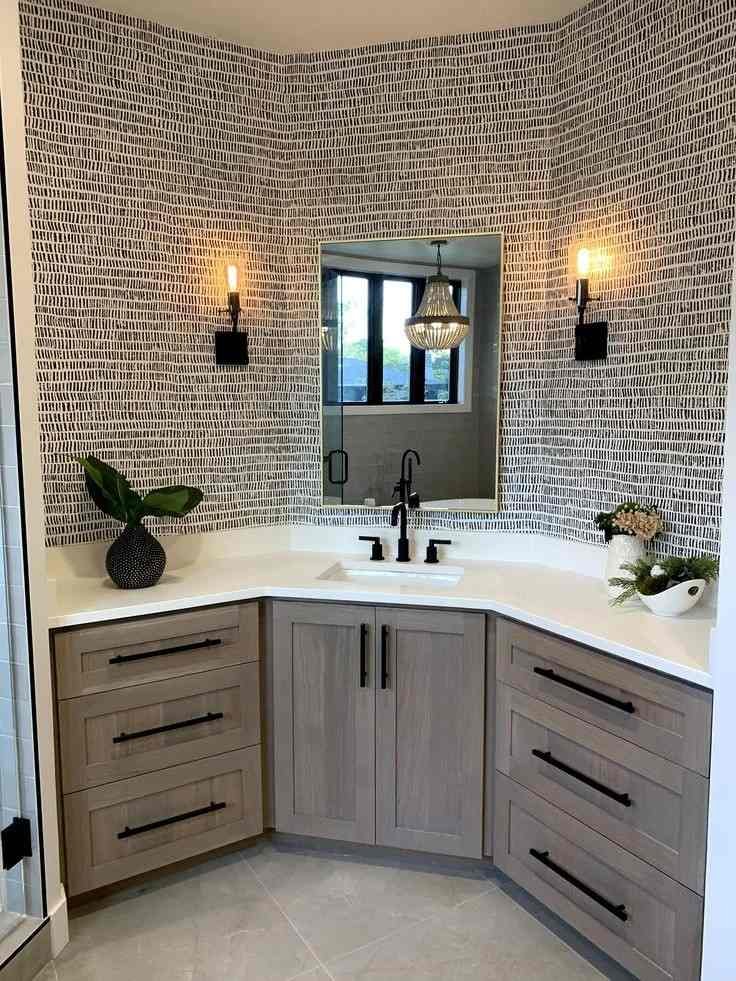 18 Bathroom Vanity Ideas That Are Giving “Pinterest Dream Home” Energy in 2026 16 Corner Vanity for Awkward Layouts