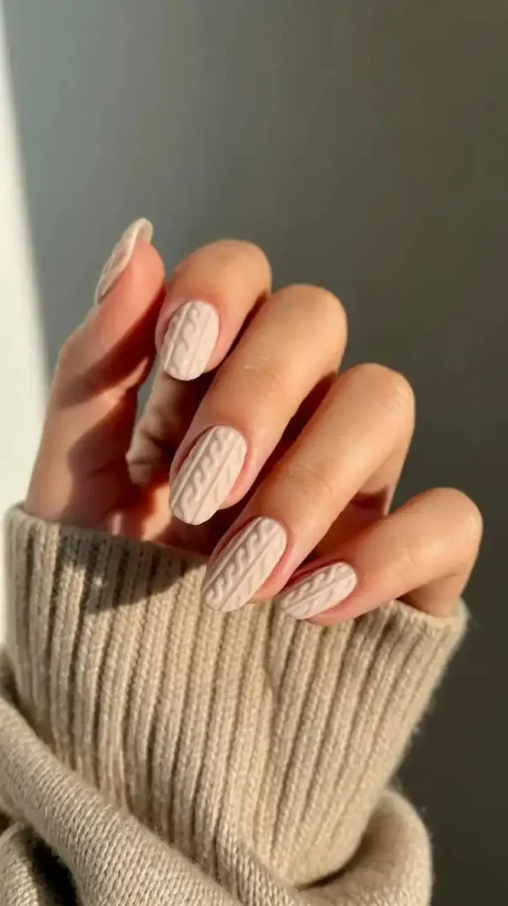 16 Simple Fall Nails That Make Your Autumn Look Instantly Better 10 Cozy Sweater Nails