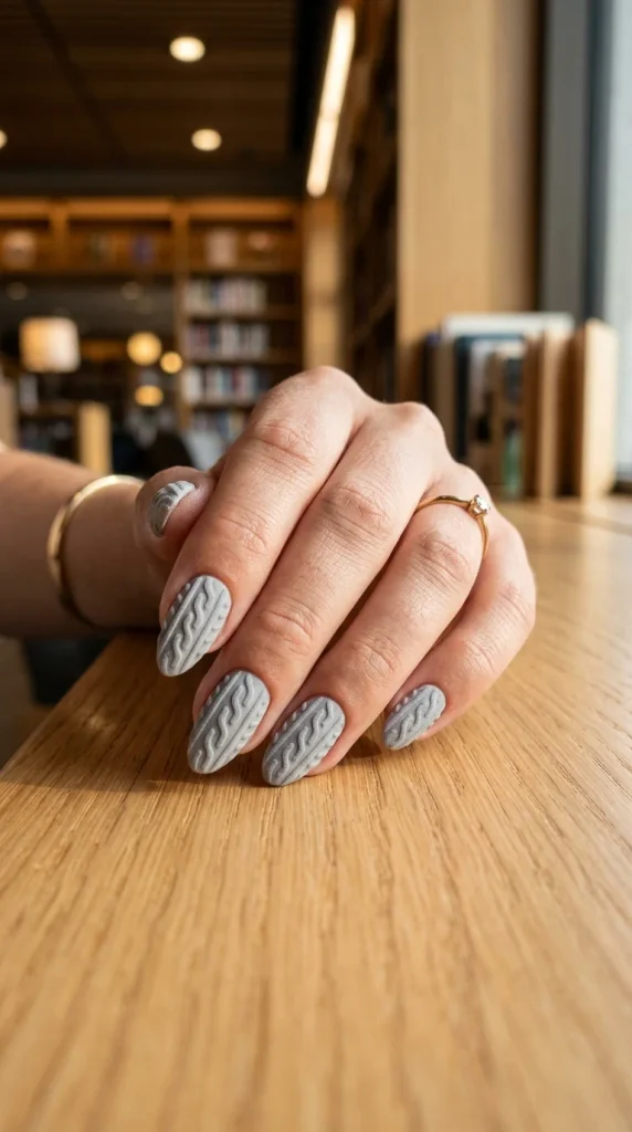 15 Fall Nail Ideas for a Cozy Autumn Manicure You’ll Love 11 Cozy Sweater Texture Nails 3