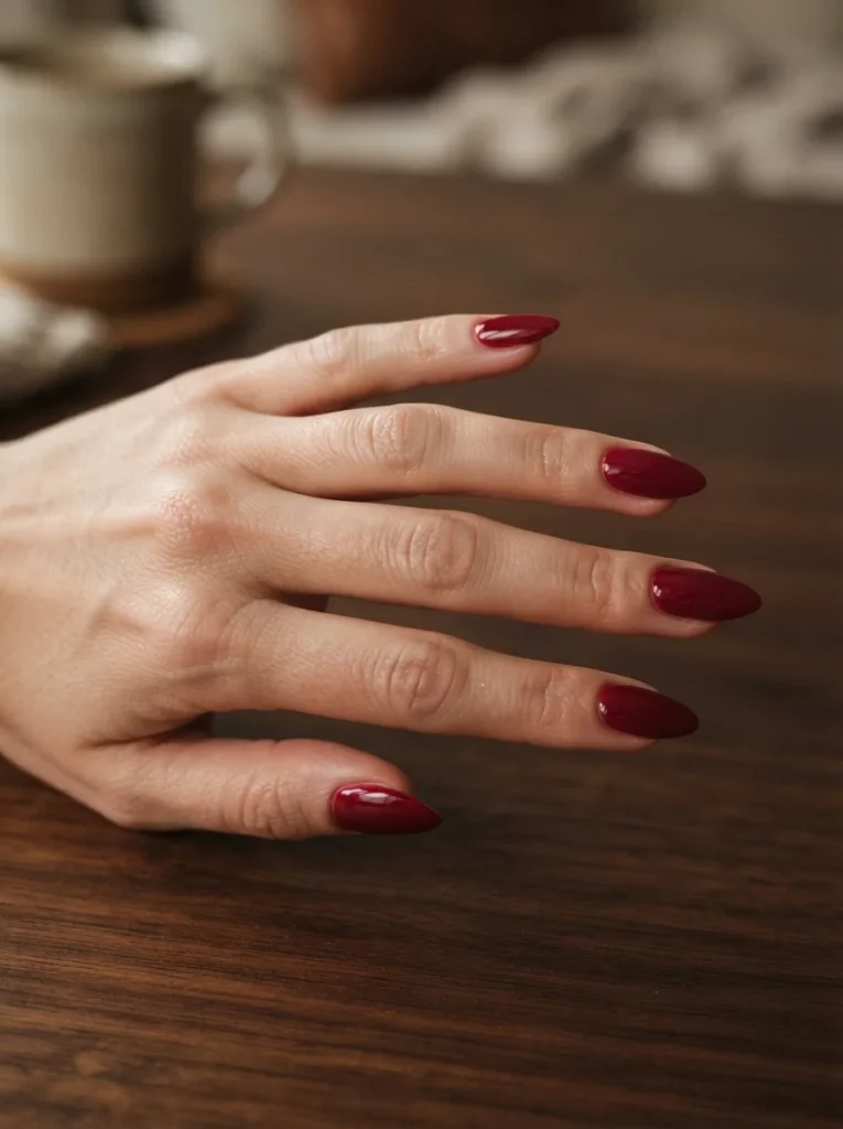 Cranberry Red for Everyday Polish Fall Almond Nails