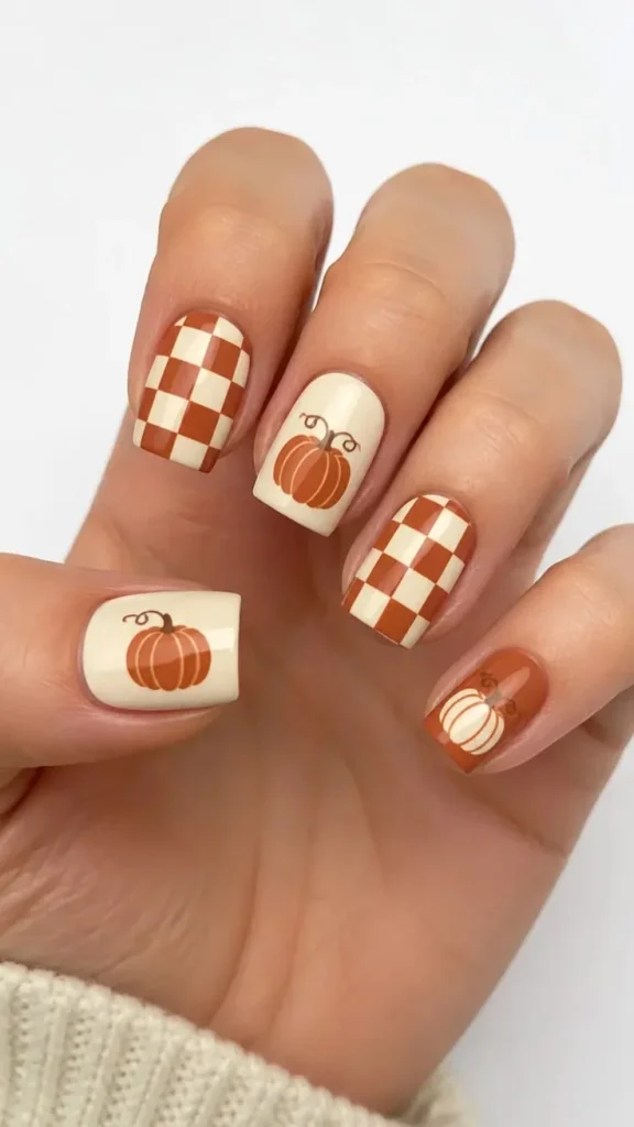 14 Fall Pumpkin Nails That Make Autumn Manicures Feel Extra Cozy 5 Cute Pumpkin Patch Nails