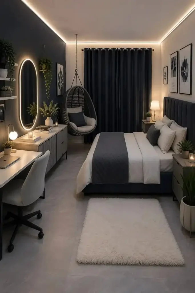 18 Grey Bedroom Ideas That Look Straight Out of a Luxury Pinterest Board 15 Dark Grey Cozy Cocoon