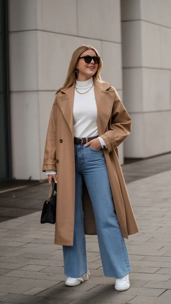 14 Fall Outfits Jeans Lovers Will Want to Wear on Repeat 2 Dark Jeans With a Camel Coat