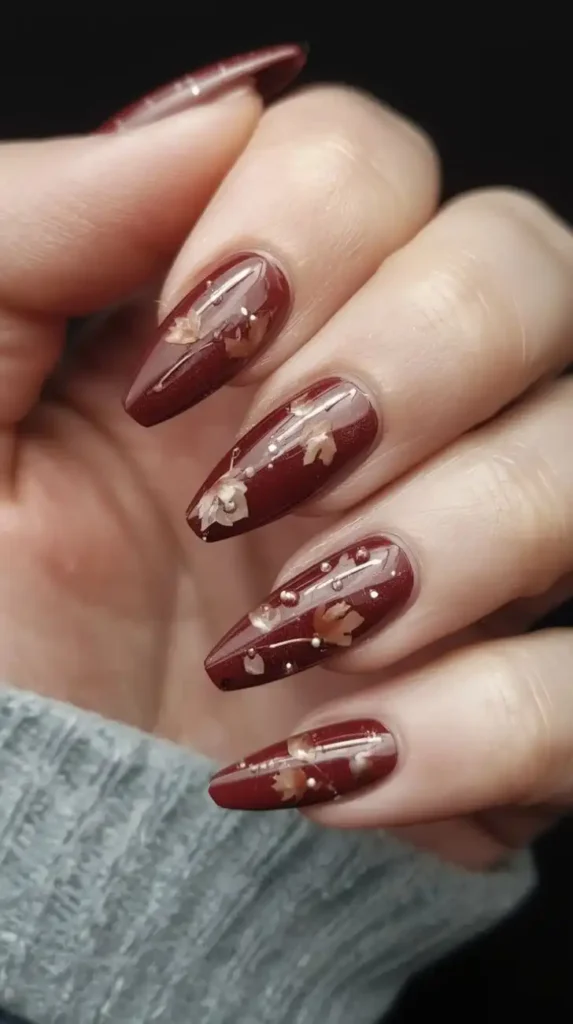 18 Fall Almond Nails That Will Make You Ditch Your Basic Manicure Forever 6 Deep Burgundy Gloss