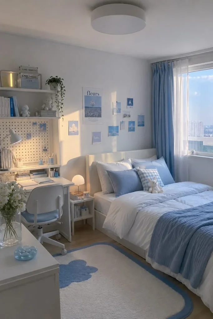 18 Blue Bedroom Ideas That Are Giving “Main Character Energy” Right Now 12 Denim Blue Casual Comfort