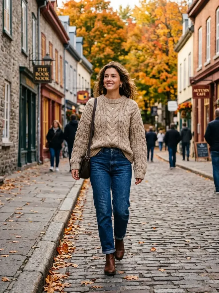 15 Casual Fall Outfits That Look Effortlessly Stylish for Everyday Days 2 Denim Jacket Layered Over a Knit Dress