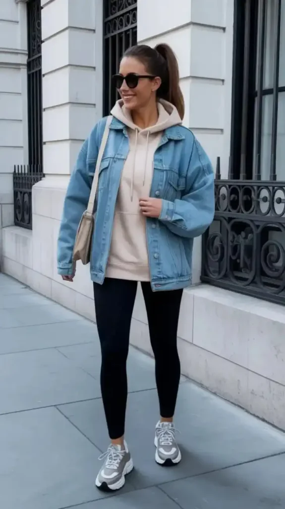 Your Fall Wardrobe Just Got Cooler: 14 Edgy Fall Outfits with Serious Attitude 9 Distressed Denim Jacket with a Hoodie