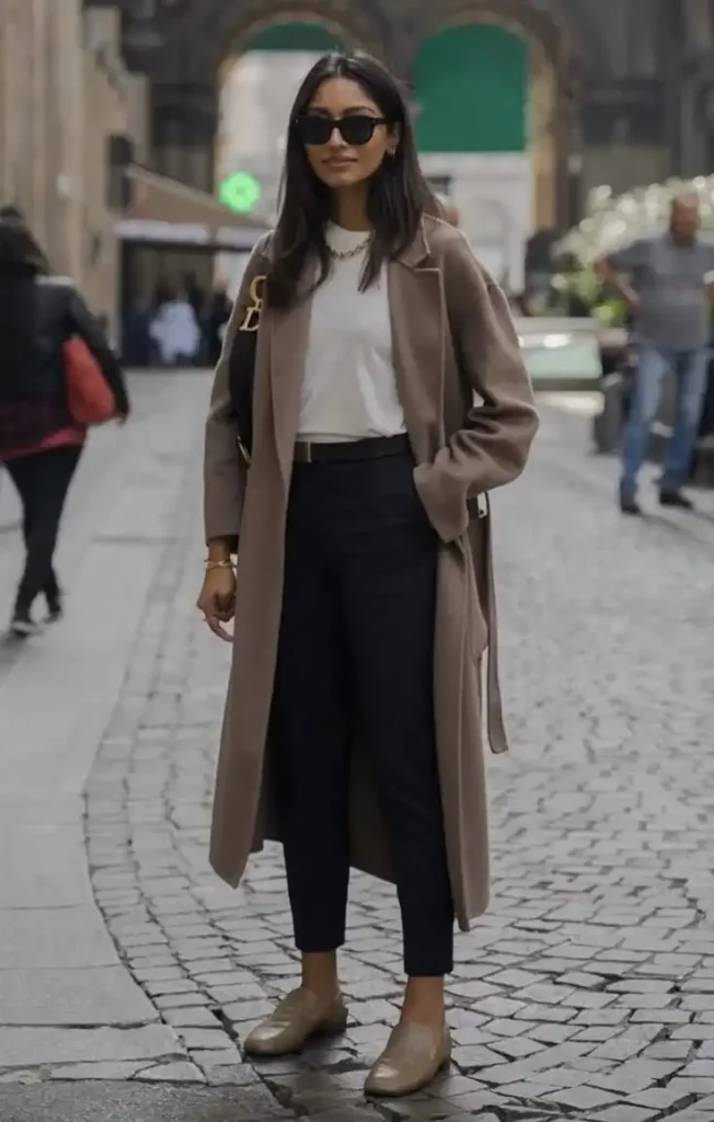 Your Fall Wardrobe Just Got Smarter With These 15 Preppy Fall Outfits 12 Double Breasted Coat With Loafers