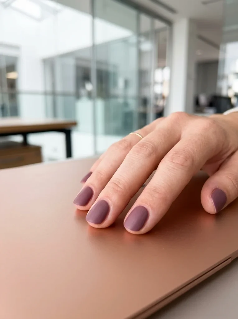 17 Short Fall Nails That Prove Less Length Means More Style This Season 8 Dusty Plum short fall nails