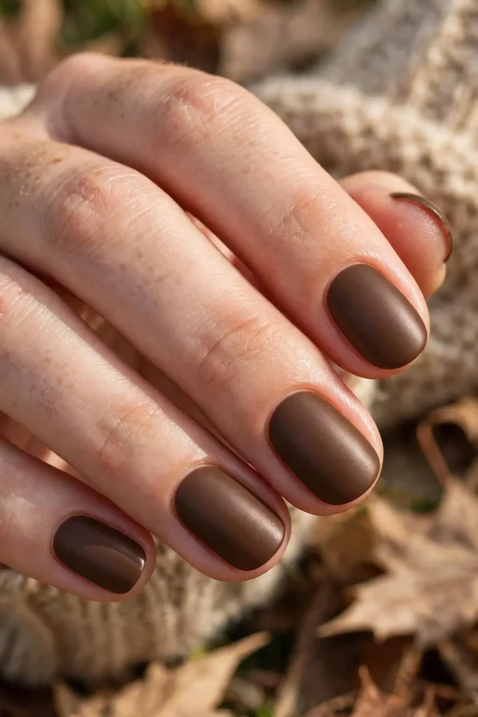 16 Simple Fall Nails That Look Expensive But Are So Easy to Recreate 3 Espresso Brown with a Satin Finish