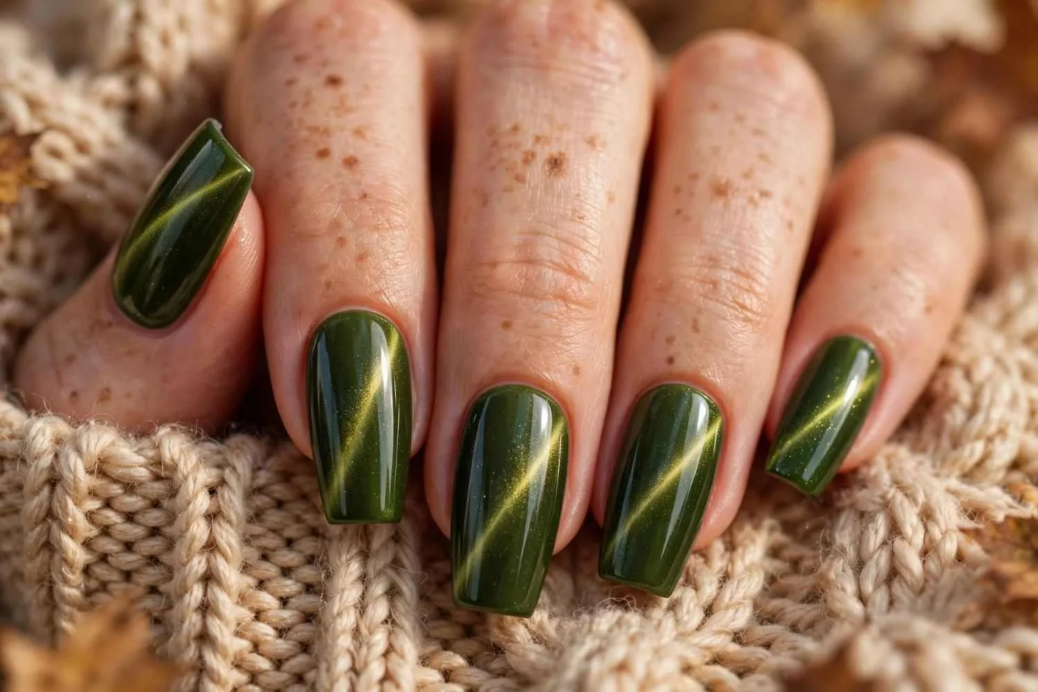 Fall Cat Eye Nails