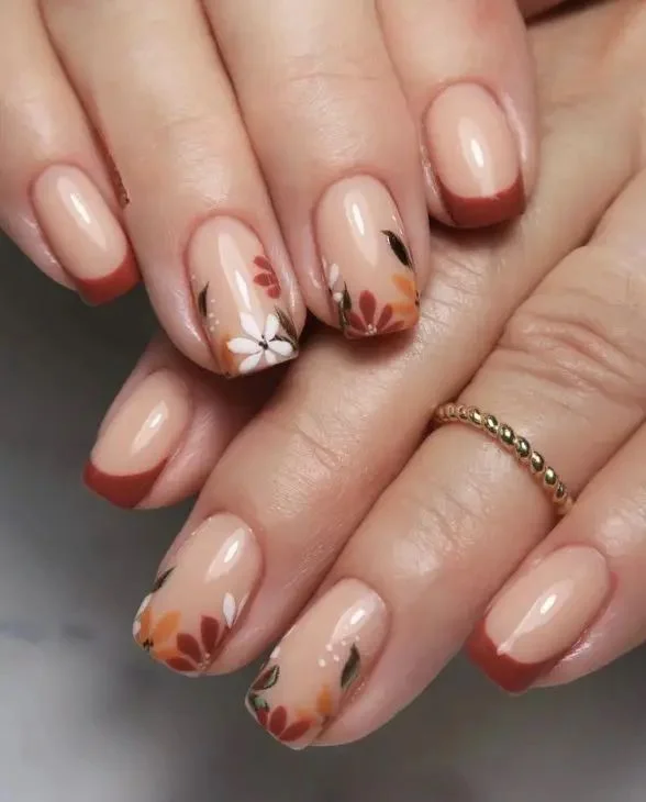 15 Fall Square Nails That Make Autumn Manicures Feel Extra Chic 10 Fall Floral Square Nails