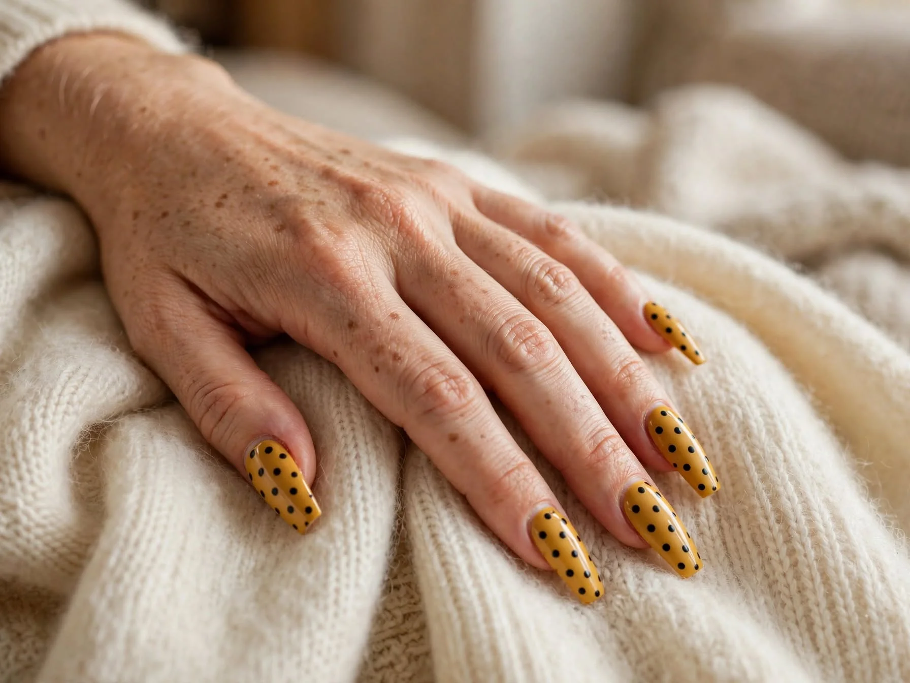 Fall Nails Polka Dots