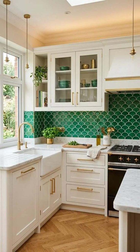 17 Kitchen Backsplash Ideas That Are So Chic, You’ll Suddenly Want to Cook Every Night 7 Fish Scale Tiles