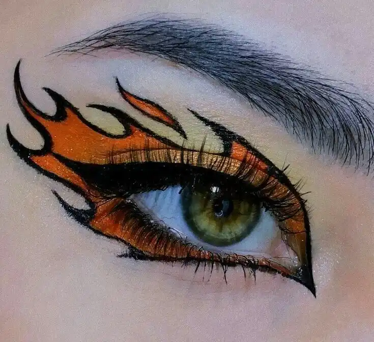 16 Halloween Makeup Looks That Turn a Simple Outfit Into a Whole Costume 14 Flame Eyeliner Makeup