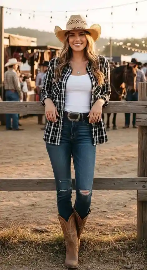 14 Fall Outfits Aesthetic Looks That Make Cozy Dressing Feel Effortlessly Stylish 10 Flannel Shirt With a Basic Tee