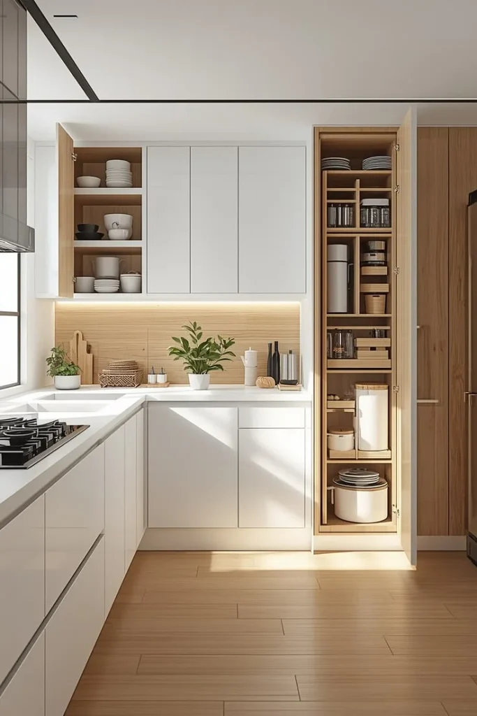 17 Kitchen Design Ideas That Are So Stylish You’ll Suddenly Want to Host Dinner Parties Again 12 Floor to Ceiling Cabinets for a Cleaner Look