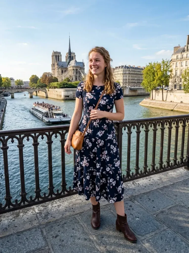 14 Jean Jacket Outfits for Fall (Sorted by What Your Day Actually Looks Like) 8 Floral Midi and Ankle Boots