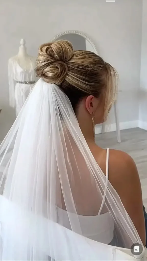 The Bridal Lookbook: 18 Wedding Hairstyles with Veil That Feel Truly Special 12 French Twist with a Veil
