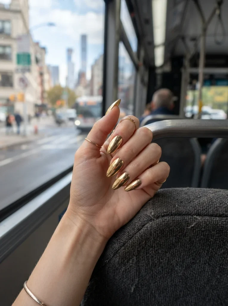 15 Fall Chrome Nails, Cast Like Metal From a Small Home Foundry 9 Full Gold Statement