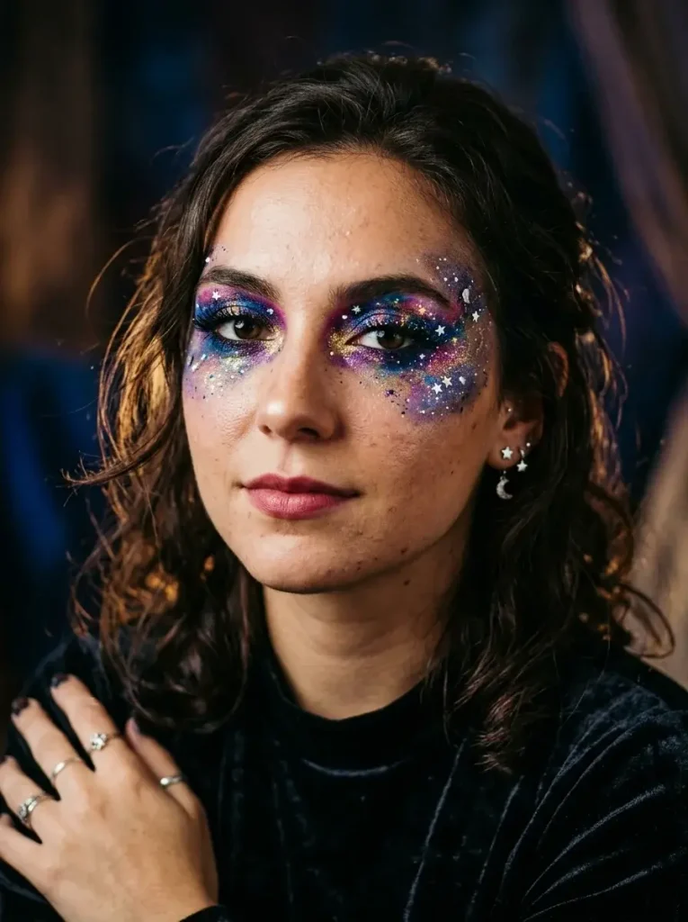 16 Halloween Makeup Looks, Sorted by How Much Time You Actually Have 11 Galaxy Eyes