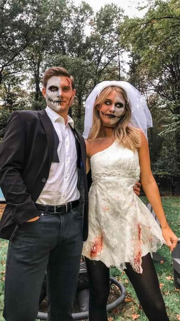 Couple Halloween Costumes That Are Cute, Clever, and Actually Fun to Wear 4 Ghost Bride and Groom