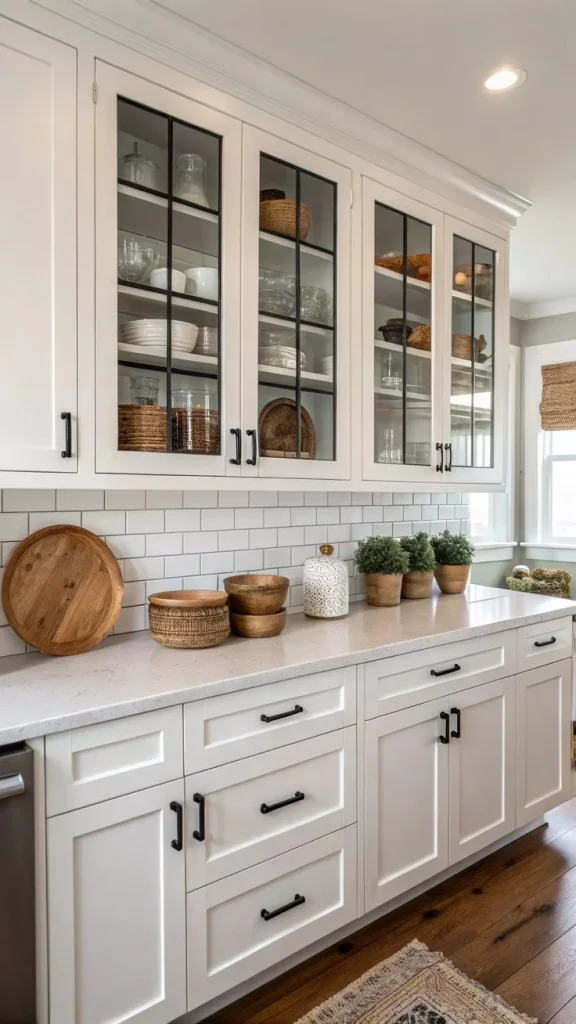 18 Kitchen Cabinet Ideas That Instantly Make Your Kitchen Look Expensive (Without the Full Remodel) 5 Glass Front Cabinets 1