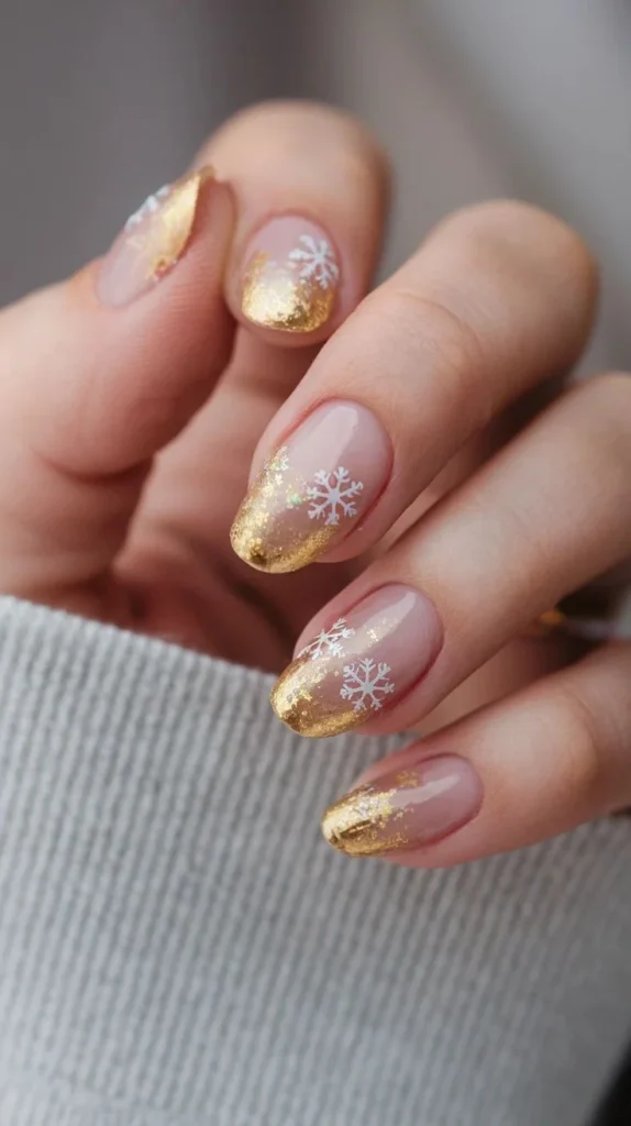 Holiday Glam Made Easy: 15 Christmas Nail Designs for Every Festive Mood 15 Gold Glitter Ombre Nails