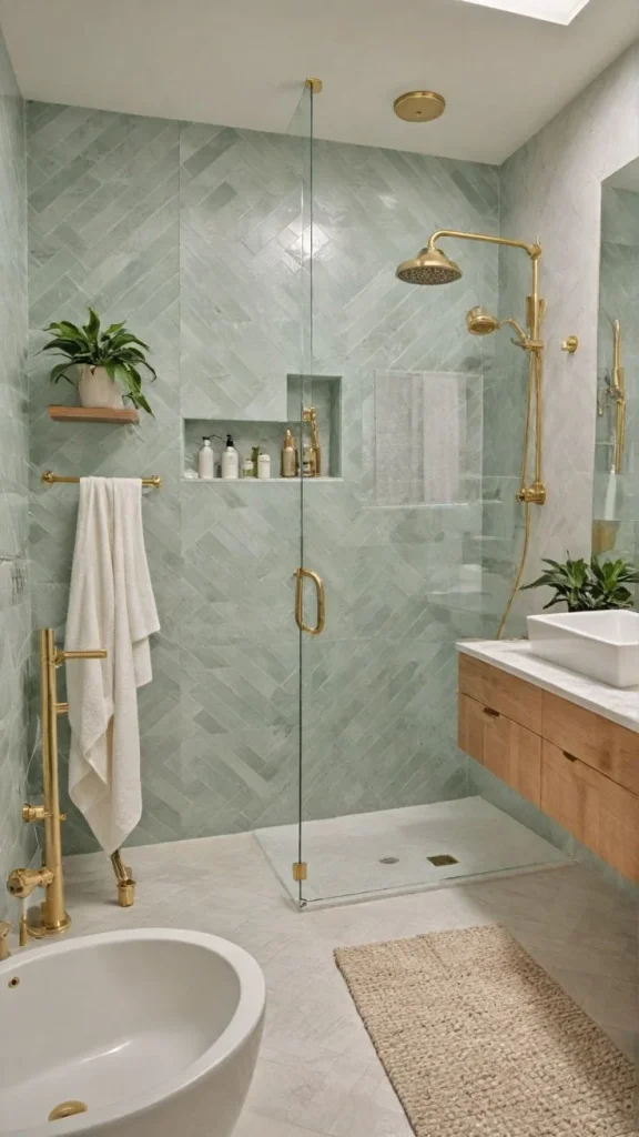 18 Bathroom Design Ideas So Good You’ll Suddenly Want to Become an Interior Designer 15 Gold Hardware Bathrooms