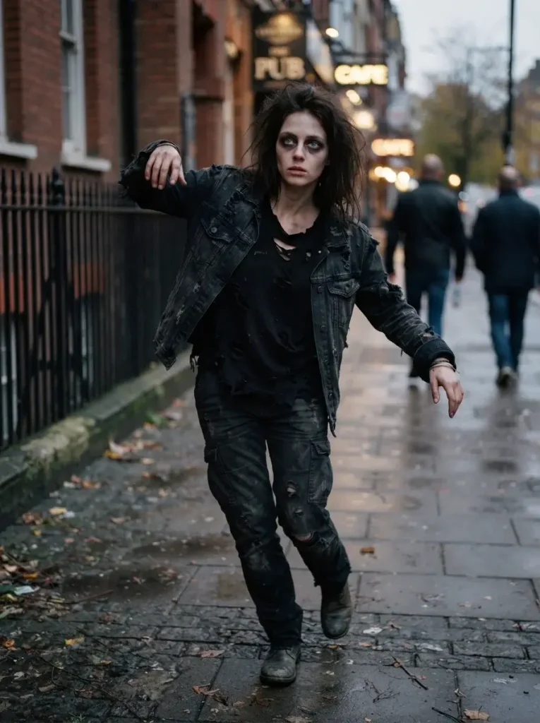 18 Easy Halloween Costumes for People Who Are Out of Time, Ideas, or Both 16 Gray eyeshadow smudged under your eyes plus stiff slightly stumbling movement