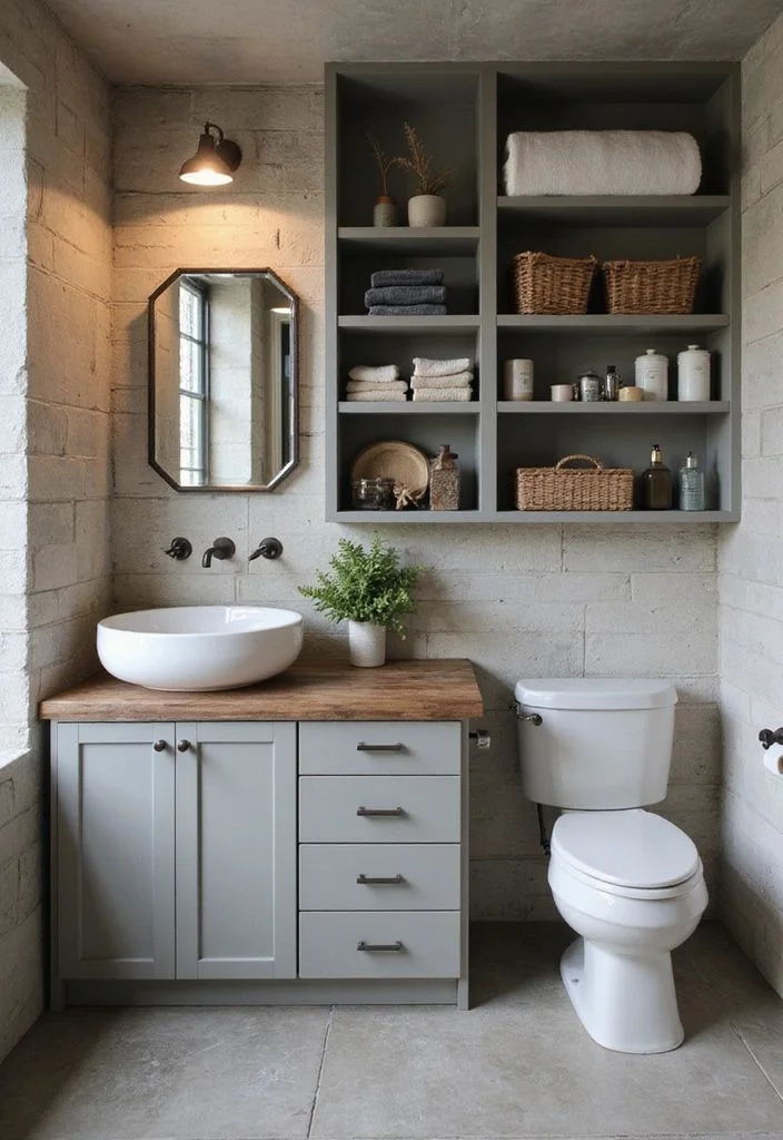 18 Grey Bathroom Ideas That Look Straight Out of a Luxury Spa (Without the Luxury Price Tag) 16 Grey Bathroom With Floating Shelves