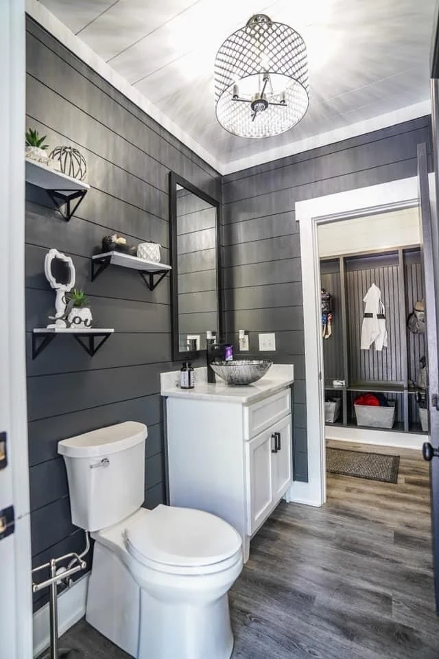 18 Grey Bathroom Ideas That Look Straight Out of a Luxury Spa (Without the Luxury Price Tag) 11 Grey Shiplap Walls for Cozy Charm