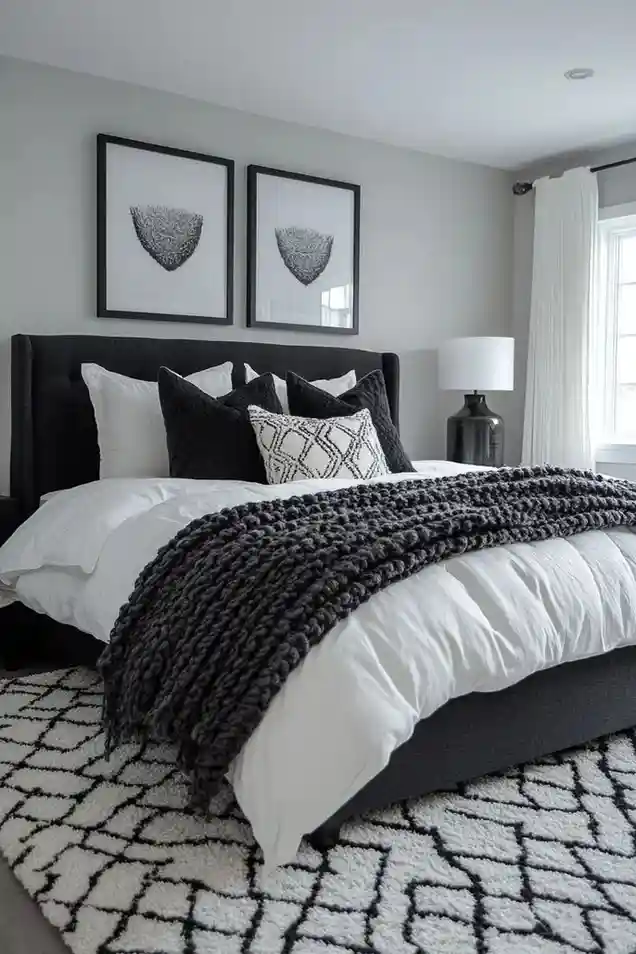 18 Grey Bedroom Ideas That Look Straight Out of a Luxury Pinterest Board 9 Grey and Black Modern Bedroom