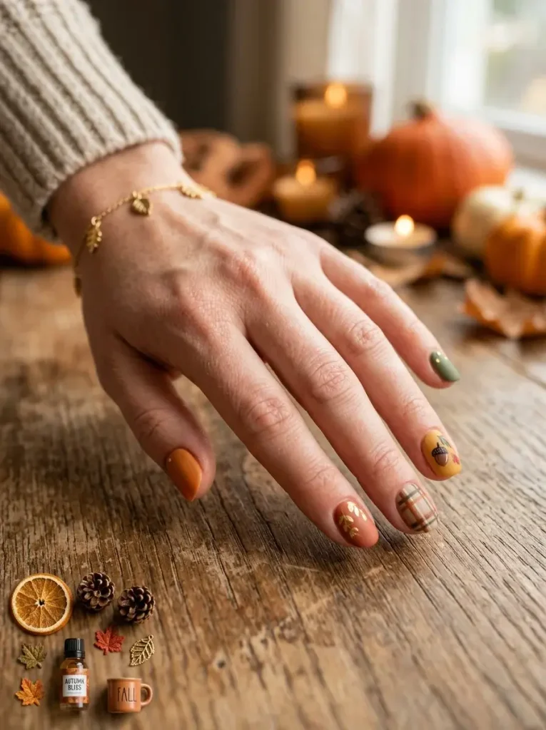 13 Fall Aesthetic Nails, Curated Like a Feed You'd Actually Want to Scroll 8 Grid Slot Bottom Left