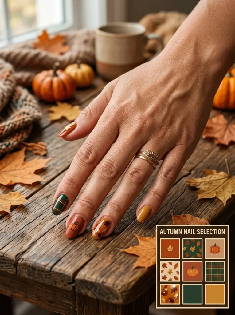 13 Fall Aesthetic Nails, Curated Like a Feed You'd Actually Want to Scroll 10 Grid Slot Bottom Right