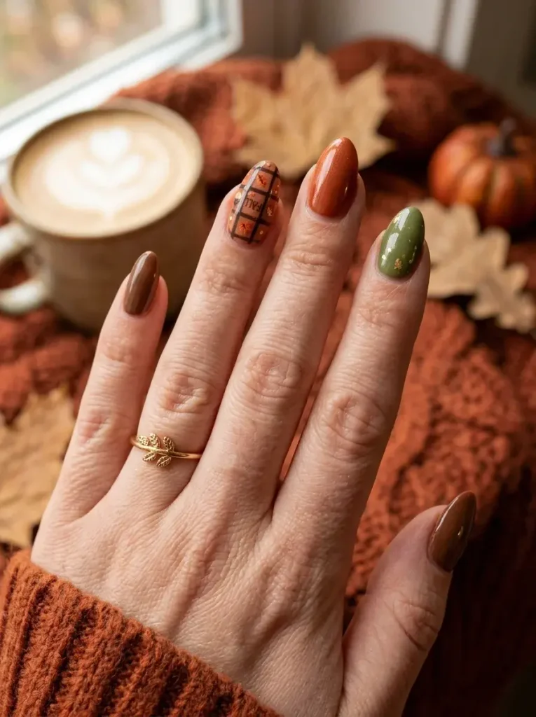 13 Fall Aesthetic Nails, Curated Like a Feed You'd Actually Want to Scroll 7 Grid Slot Middle Right