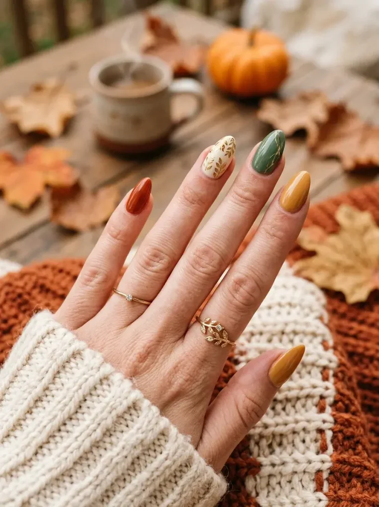 13 Fall Aesthetic Nails, Curated Like a Feed You'd Actually Want to Scroll 4 Grid Slot Top Right
