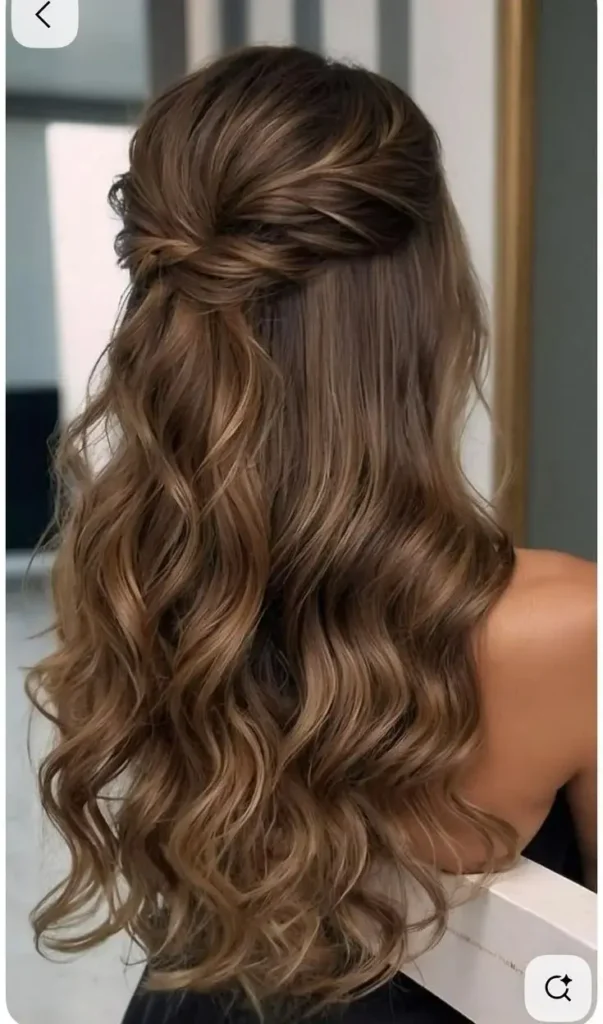 16 Prom Hairstyles for Medium Length Hair That Look Expensive and Totally Pinterest-Worthy 2 Half Up Half Down Hollywood Waves