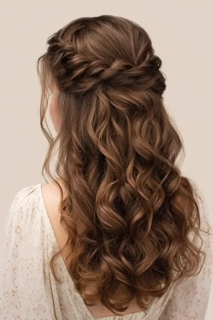 18 Church Hairstyles Ideas That Look Classy, Cute, and Effortlessly Put Together 2 Half Up Twisted Crown