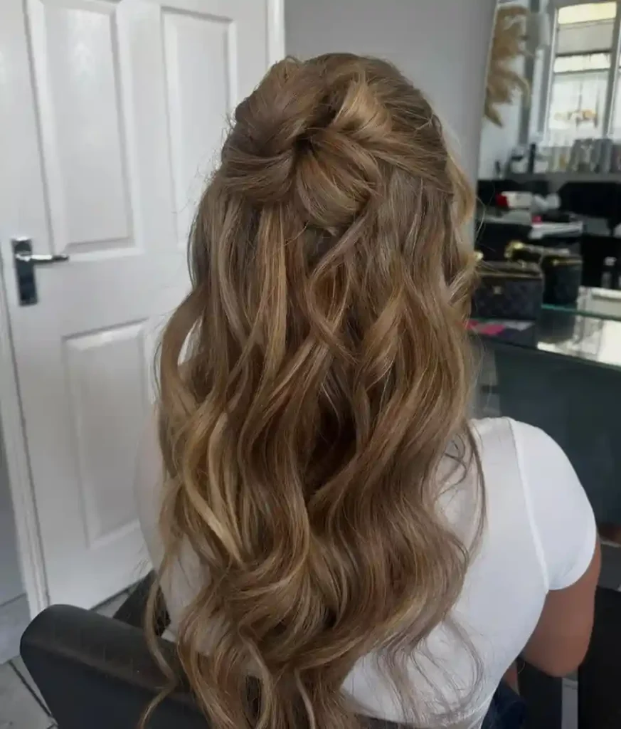 Your Wedding Look Just Got Easier: 16 Simple Wedding Hairstyles That Feel Effortlessly Beautiful 3 Half Up Twisted Hairstyle