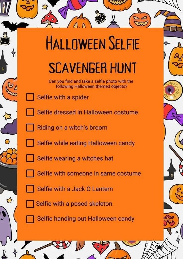 17 Halloween Activities That Make Spooky Season Way More Fun 3 Halloween Photo Scavenger Hunt