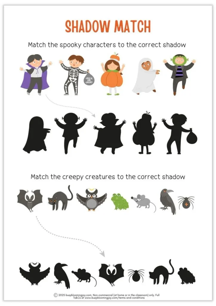 17 Halloween Activities That Make Spooky Season Way More Fun 16 Halloween Shadow Guessing Game
