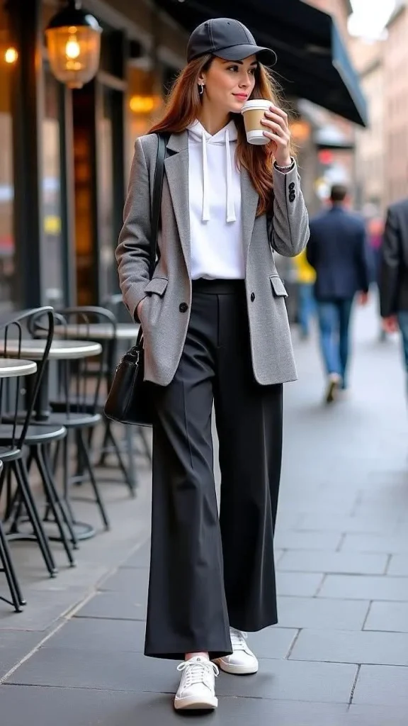 Getting Dressed Just Got Easier: 14 Simple Fall Outfits That Always Look Good 13 Hoodie Under a Blazer