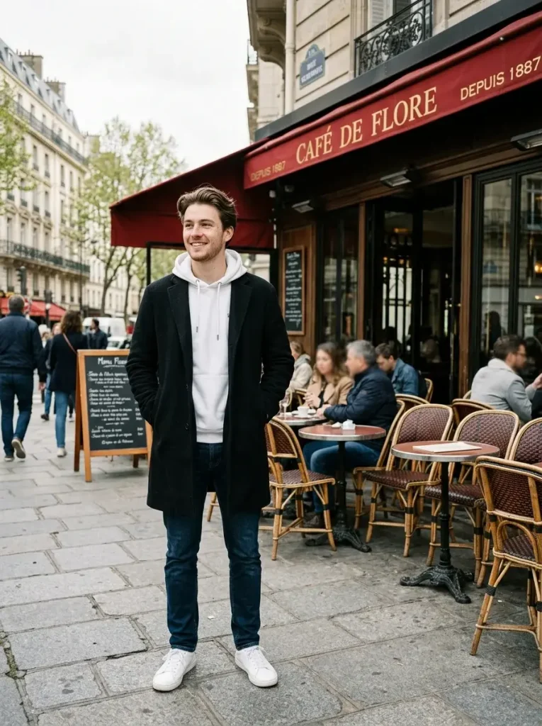 14 Fall Outfits Men Will Want to Wear This Season for Effortless Style 5 Hoodie Under a Structured Coat 1