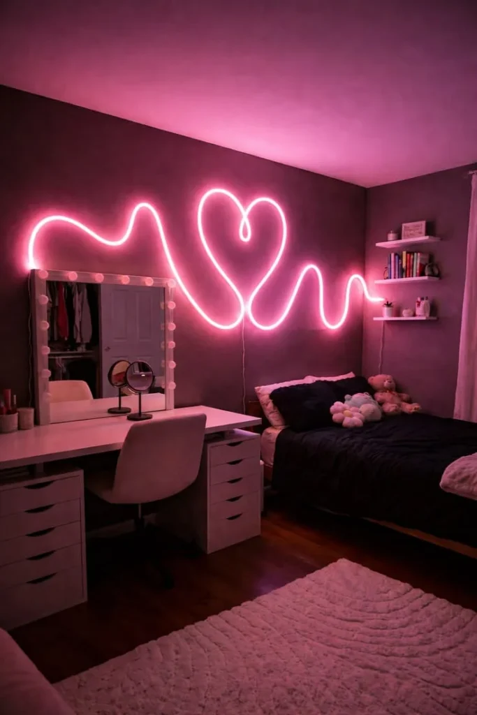 20 Teen Girl Bedroom Ideas So Cute You’ll Want to Redecorate This Weekend 3 LED Light Dream Room